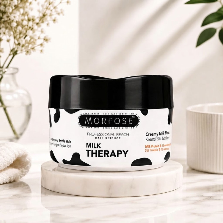 ماسک مو شیر مورفوسمدل Milk Therapy مناسب موهای خشک و شکننده حجم 500 میل