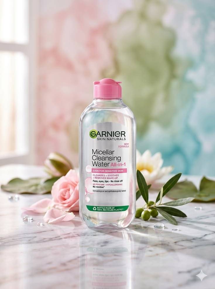 میسلار واتر گارنیر صورتی Skin Naturals مدل All-in-1