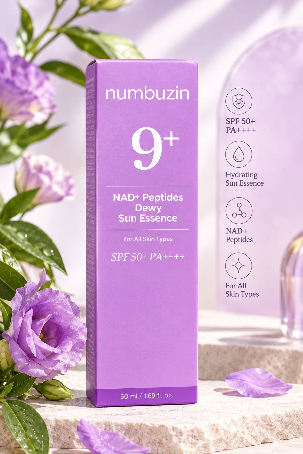 ضدآفتاب نامبوزین 9+ NAD+ Peptides Dewy Sun Essence SPF50+ PA++++